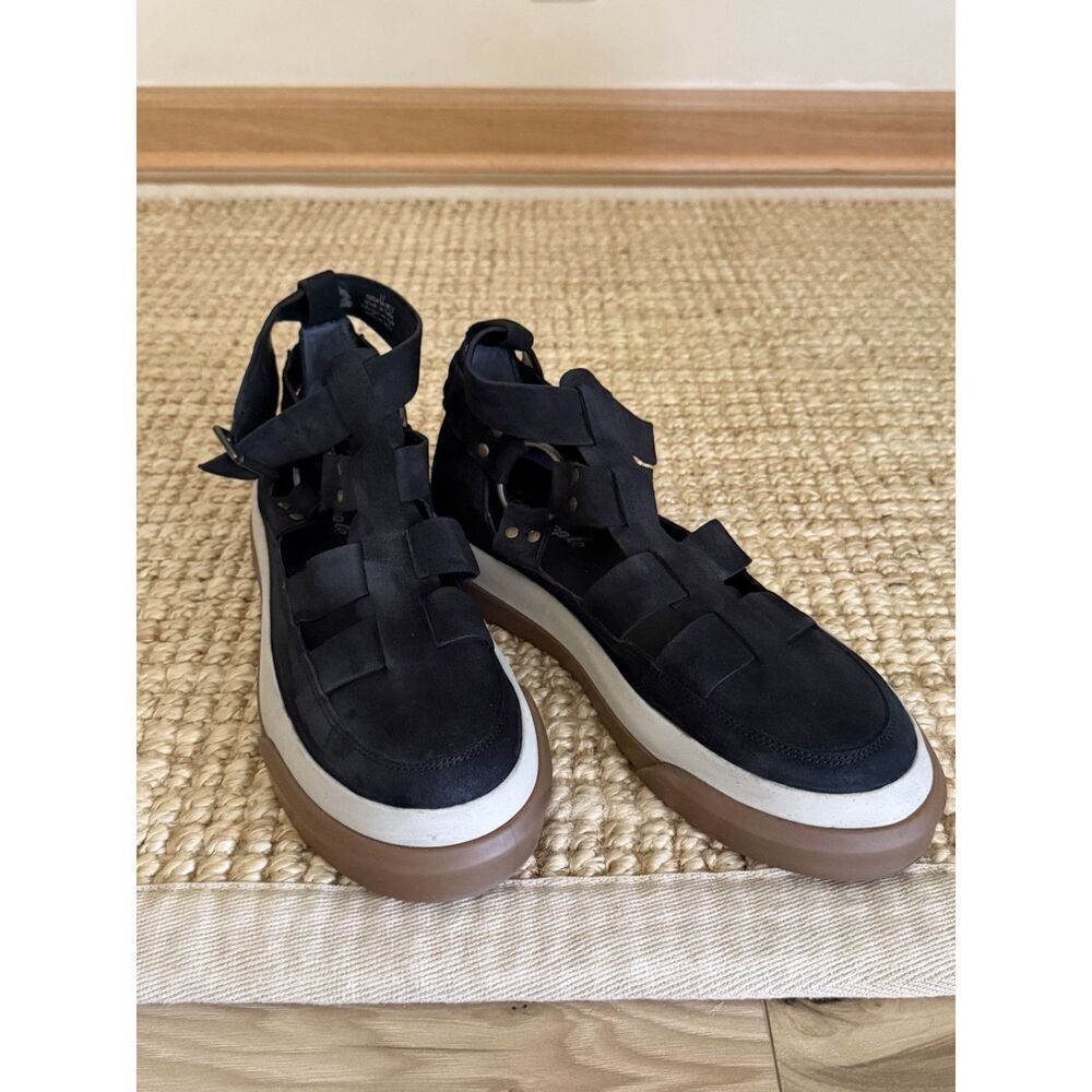 Free People Bodhi Fisher Sneakers Sandals Black Suede Women 11 - Picture 3 of 10